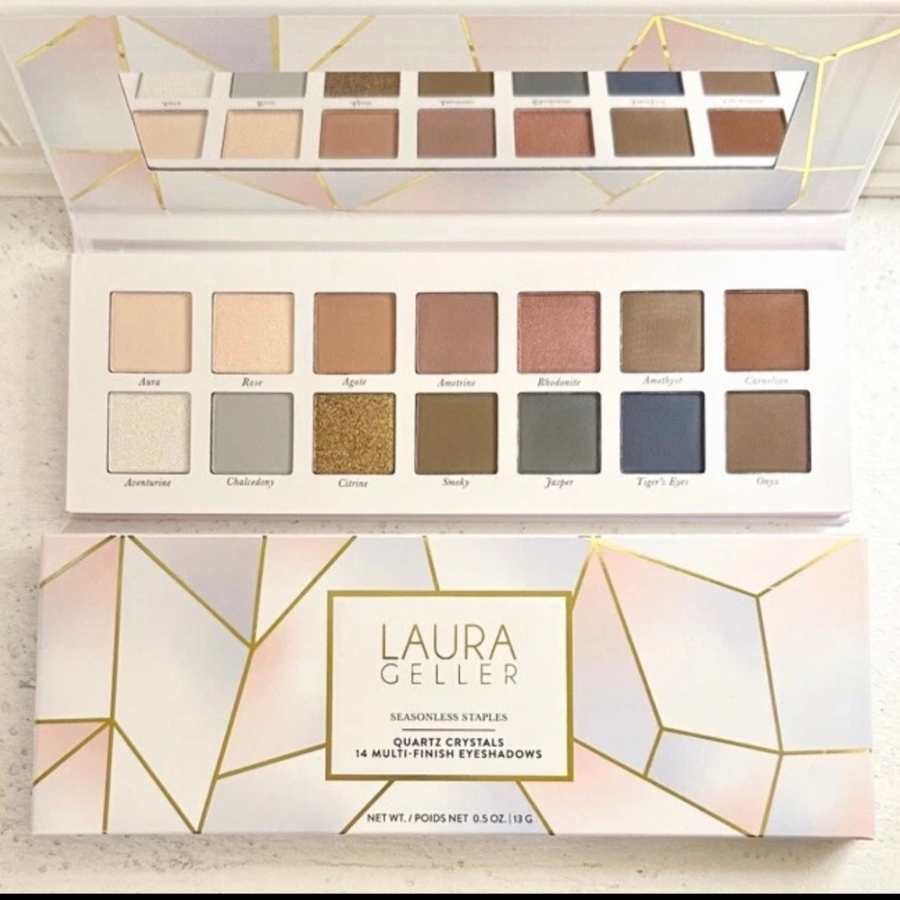 NIB! LAURA GELLER Quartz Crystals Seasonless Staples 14 Eyeshadow Palette